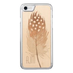 FeatherWatercolor Bohemian Tribal Carved iPhone 7 Case