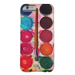 Fine Art Paint Color Box & Funny Artist Brush Barely There iPhone 6 Case