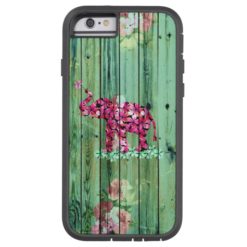 Flower Elephant Pink Sakura Green Striped Wood Tough Xtreme iPhone 6 Case