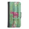 Flower Elephant Pink Sakura Green Striped Wood iPhone SE/5/5s Wallet Case
