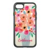 Flowers in a Vase Watercolor Monogram OtterBox Symmetry iPhone 7 Case