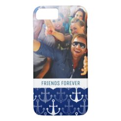 Fun Anchor Pattern | Your Photo & Text iPhone 7 Case