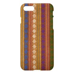 Funky Retro Bright Hippie Tribal Stripes Pattern iPhone 7 Case