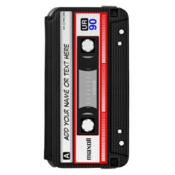 Funny 80's Retro Red Music Cassette Tape iPhone 6/6s Wallet Case