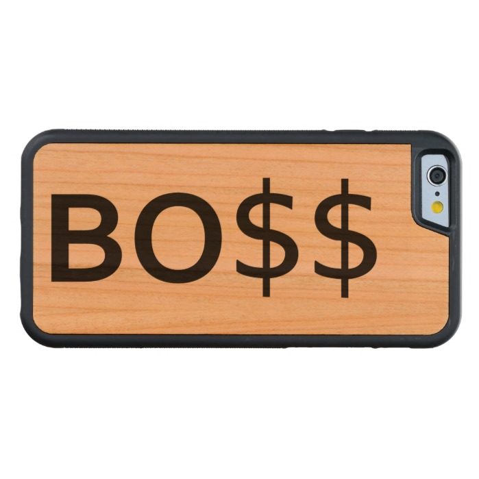 Funny BOSS Typography with dollars Carved Cherry iPhone 6 Bumper