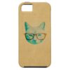 Funny Cool Cute Hipster Cat Thick Framed Glasses iPhone SE/5/5s Case