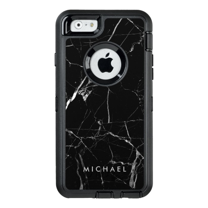 Black and White Monogram Tough iPhone Case
