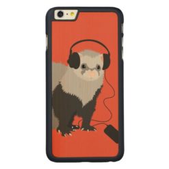 Funny Music Lover Ferret Carved Maple iPhone 6 Plus Slim Case