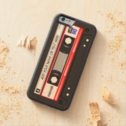 Funny Retro Music Cassette Tape Carved Maple iPhone 6 Bumper Case