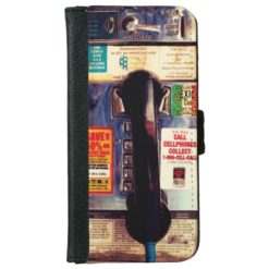 Funny Retro US Public Pay Phone Close Up Picture Wallet Phone Case For iPhone 6/6s
