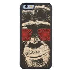 Funny monkey Carved maple iPhone 6 bumper case