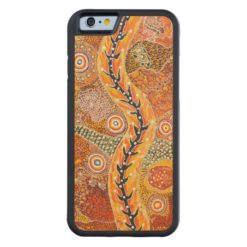 Geometric Aboriginal Icon Art Print Carved Maple iPhone 6 Bumper