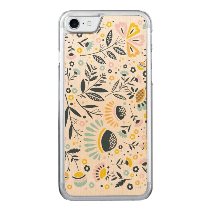 Geometric Garden Floral Pastel Pattern Carved iPhone 7 Case