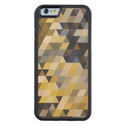 Geometric Patterns | Yellow and Blue Triangles Carved Maple iPhone 6 Bumper Case