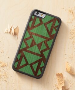 Geometric aztec wood pattern Carved cherry iPhone 6 bumper