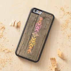 Geometric aztec wood pattern Carved maple iPhone 6 bumper case