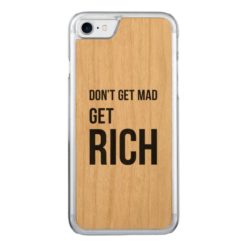 Get Rich Business Success Quote Black White Carved iPhone 7 Case