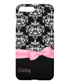 Girly Black & White Damask iPhone 7 Plus Case
