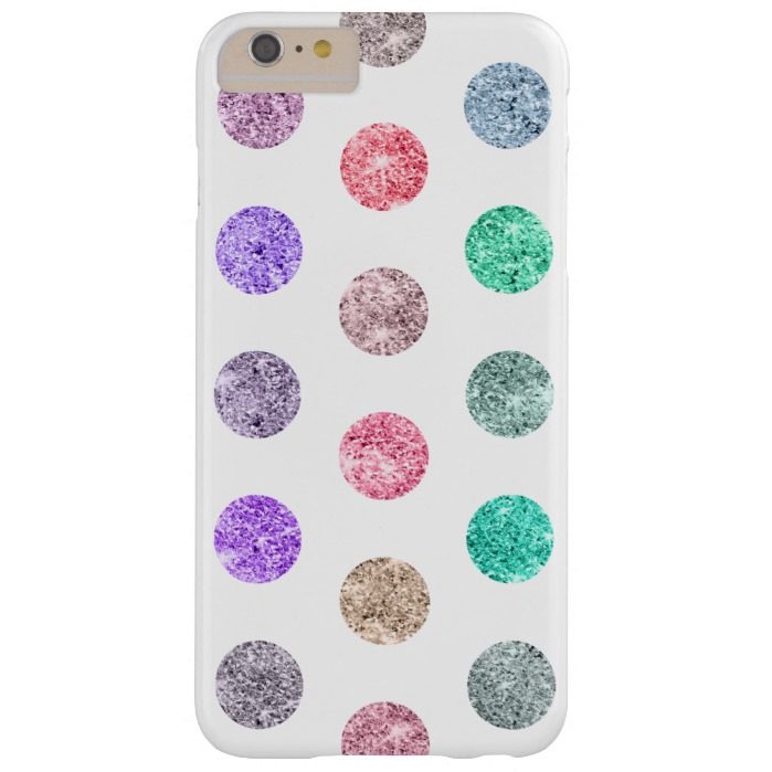Girly Bright Mod Glitter Polka Dots Chic Pattern Barely There iPhone 6 Plus Case