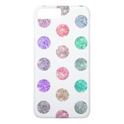 Girly Bright Mod Glitter Polka Dots Chic Pattern iPhone 7 Plus Case