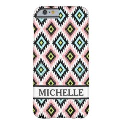 Girly Chic Aztec Pattern Persoanlized Name Barely There iPhone 6 Case