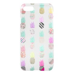 Girly Exotic Pineapple Aztec Floral Pattern iPhone 7 Case