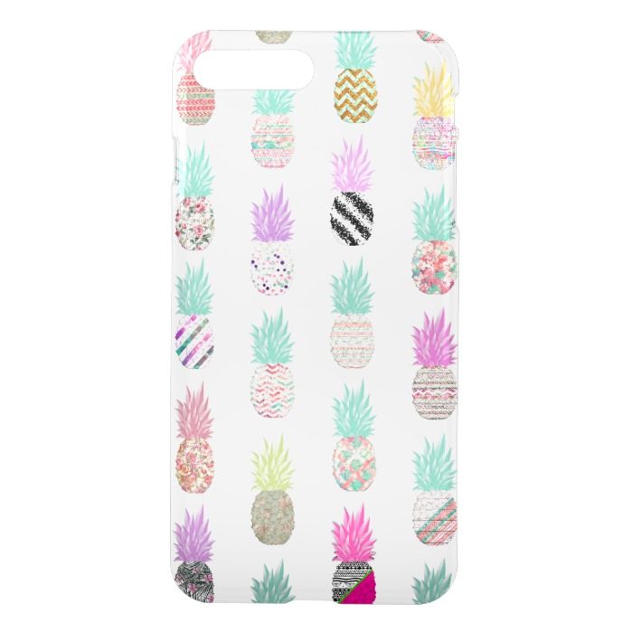 Girly Exotic Pineapple Aztec Floral Pattern iPhone 7 Plus Case