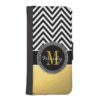 Girly Gold and Black Chevron Monogrammed iPhone SE/5/5s Wallet