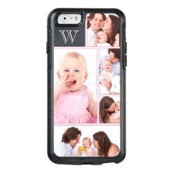 Girly Pink Monogrammed 5 Photo Collage OtterBox iPhone 6/6s Case