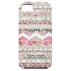Girly Pink White Floral Abstract Aztec Pattern iPhone SE/5/5s Case