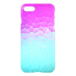 Girly Purple Turquoise Ombre Mosaic Bokeh Pattern iPhone 7 Case