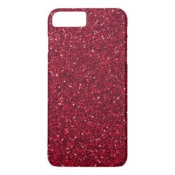 Girly Stylish Red Glitter iPhone 7 Plus Case