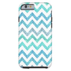 Girly Summer Sea Teal Turquoise Glitter Chevron Tough iPhone 6 Case