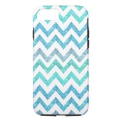 Girly Summer Sea Teal Turquoise Glitter Chevron iPhone 7 Case