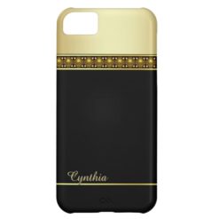 Glam Black and Gold Tone iPhone 5C Case