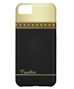 Glam Black and Gold Tone iPhone 5C Case