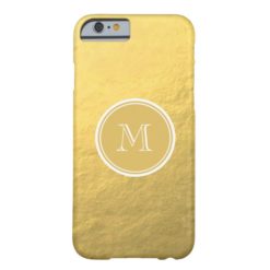 Glamour Gold Foil Background Monogram Barely There iPhone 6 Case