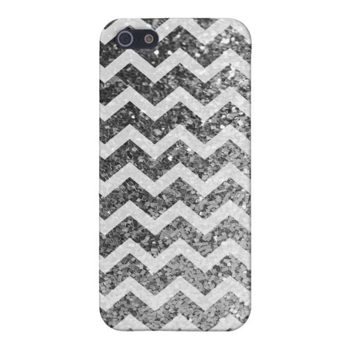 Glitter Bling Sparkly Chevron Pattern (silver) Case For iPhone SE/5/5s