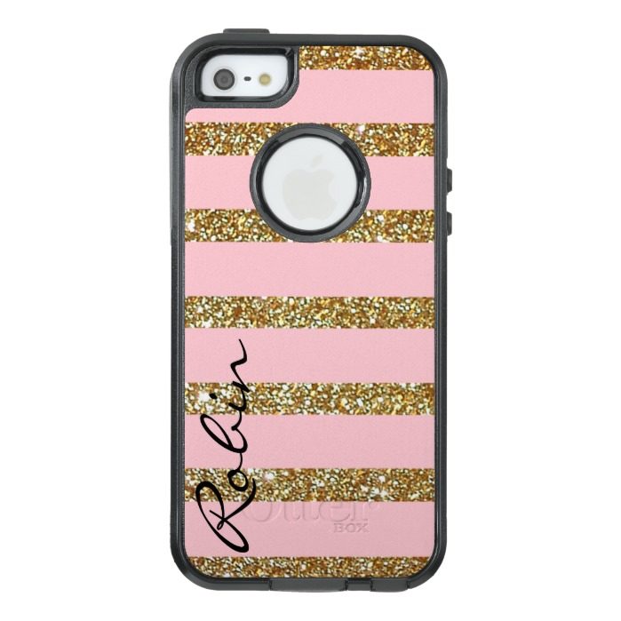 Glitz Gold and Pink Otterbox iPhone SE/5 Plus Case