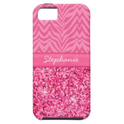 Glitzy Pink Zebra iPhone SE/5/5s Case