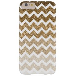 Gold Chevron Faux Glitter Ombre Barely There iPhone 6 Plus Case