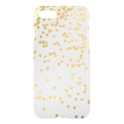 Gold Faux Glitter Confetti iPhone 7 Clear Case