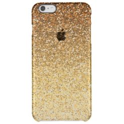 Gold Faux Glitter Ombre Clear iPhone 6 Plus Case