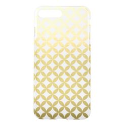 Gold Foil White Diamond Circle Pattern iPhone 7 Plus Case