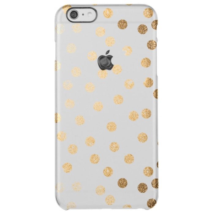 Gold Glitter Dots Clear Phone Case