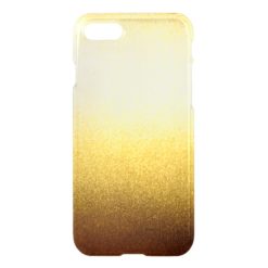 Gold Glitter Gradient Ombre Pattern Transparent iPhone 7 Case