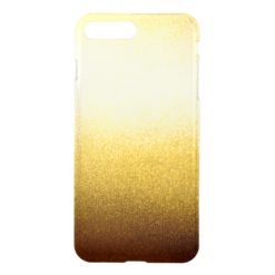 Gold Glitter Gradient Ombre Pattern Transparent iPhone 7 Plus Case