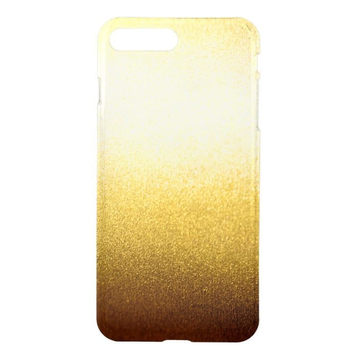 Gold Glitter Gradient Ombre Pattern Transparent iPhone 7 Plus Case
