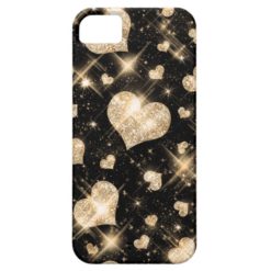 Gold Glitter Hearts iPhone SE/5/5s Case