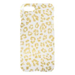 Gold Glitter Leopard Clear iPhone 7 Case